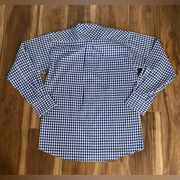 NWT PENNINGTON\BAILES MENS BUTTON DOWN OXFORD SIZE SMALL IN NAVY/WHITE GINGHAM - Picture 2 of 6
